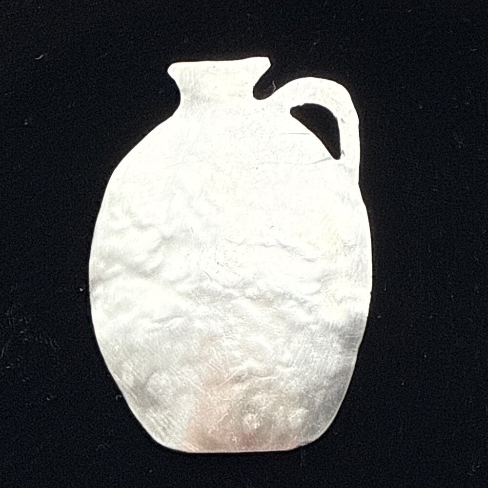 Jennie Lorette Keatts Sterling Silver Hammered Jug Brooch - Signed